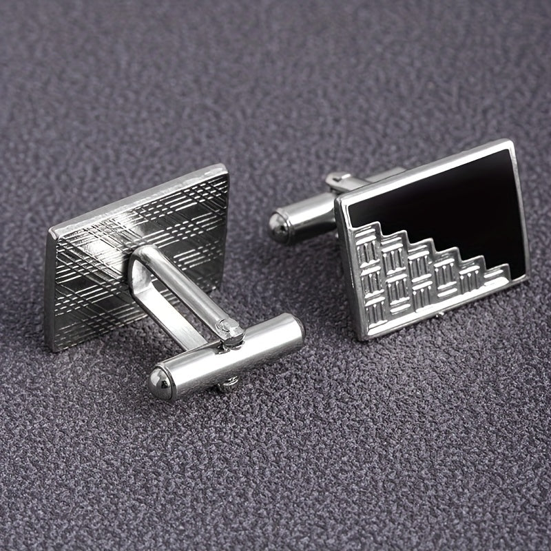 2pcs Rectangular Cufflinks for Men and Women