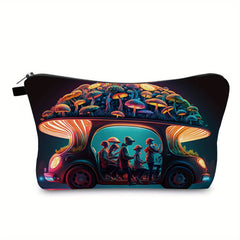 Cute Mushroom Pattern Cosmetic Pouch with Toiletry and Washing Bag