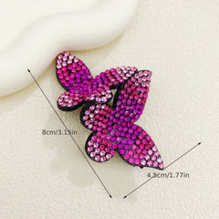 Colorful Rhinestone Butterfly Hair Clip for Women and Girls