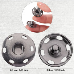 30 Sets Sew On Snap Fastener Metal Buttons for Sewing Clothing