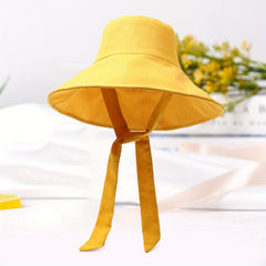 Wide Brim Casual Bucket Hat UV Protection Fisherman Cap For Women