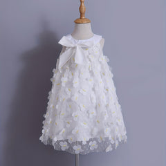 Toddler Girls' Birthday Dress Butterfly Appliques Sleeveless Mesh Princess Dress