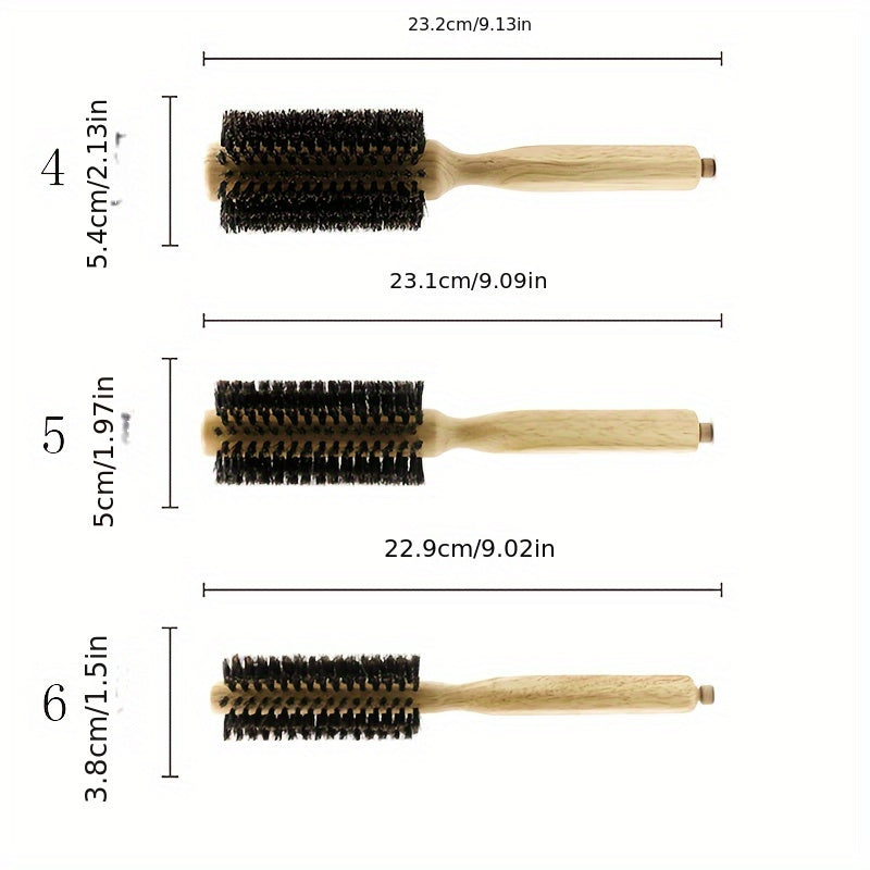 Boar Bristle Roller Comb Inner Buckle Curling Brush
