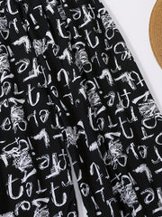 Alphabet Print Matching Sweatpants for Family Activities and Travel