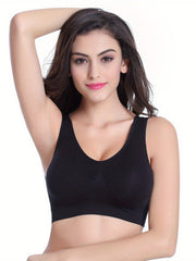 3pcs Wireless Sports Bras Comfy & Breathable Tank Bra Women's Lingerie