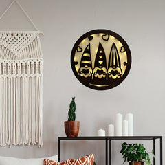 Children's Room Wall Clock LED Lamp Retro Wooden Sign Home Decoration