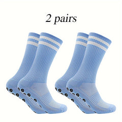 2 Pairs Men's Striped Sport Socks Nylon Blend Breathable for Training Running