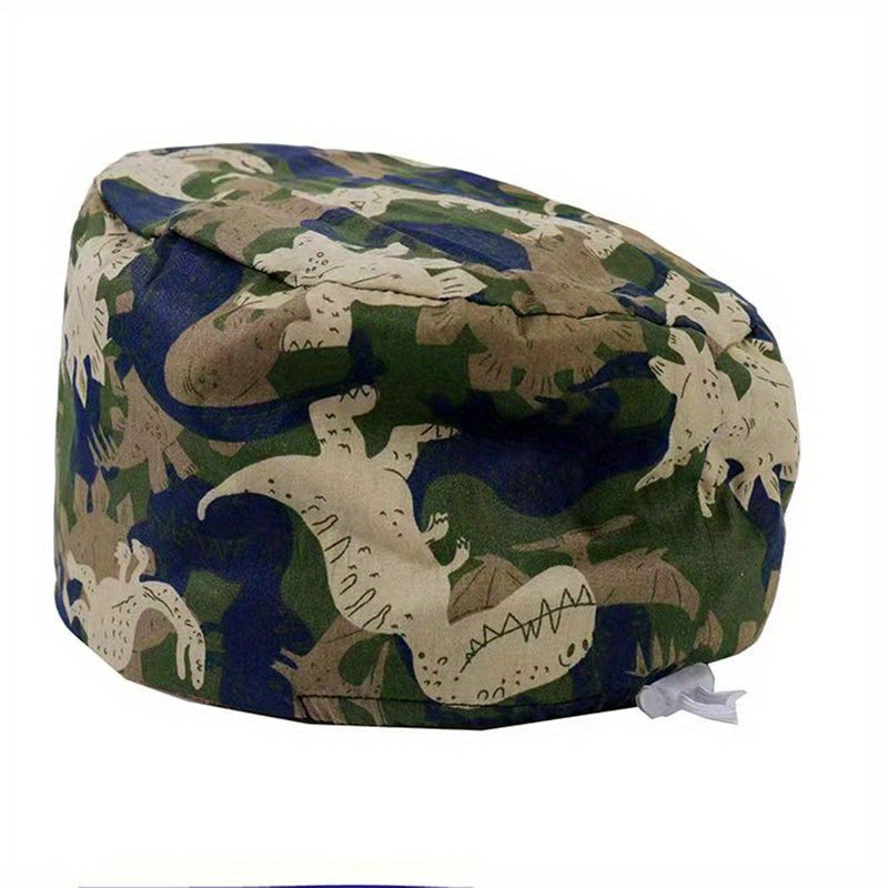 Cartoon Print Work Cap For Men & Women Adjustable Nurse Cap