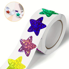 500 Colorful Star Stickers Roll, Self-Adhesive Seal Decorative Stickers