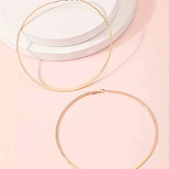 Exaggerated Big Circle Hoop Earrings Retro Hip Hop Style Alloy Jewelry