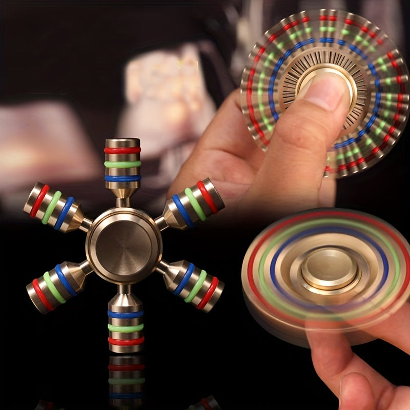 Metal Finger Spinner Toy Ancient Bronze Finish Beads Long Spin Focus Trainer