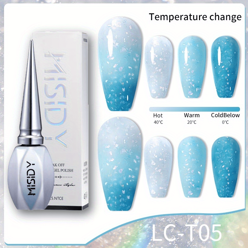 15ML Temperature Changing Gel Nail Polish Pink Red Glitter Nail Polish