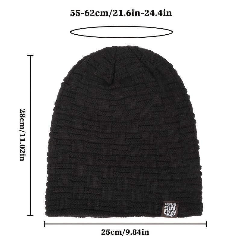 Knitted Winter Beanie Hat Fleece Lined Ear Protection