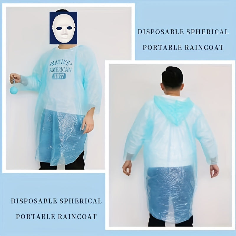 Outdoor Ball Shaped Disposable Raincoat for Hiking