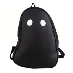 Ghost Shape Large Capacity Backpack PU Leather Textured School Backpack