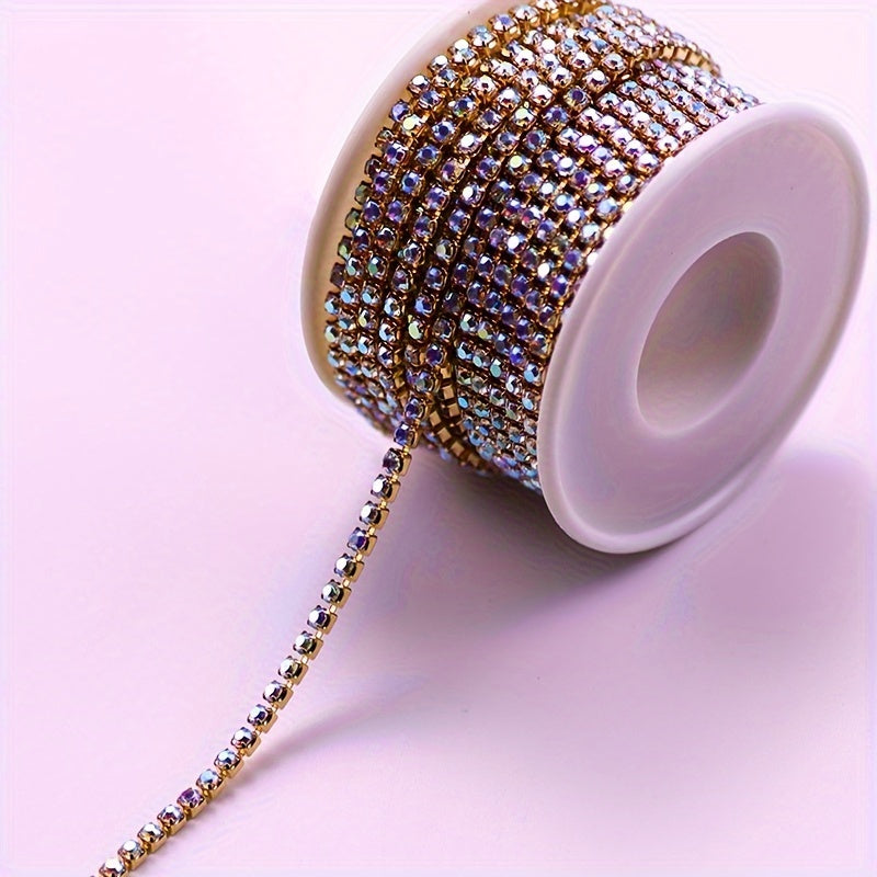 1yard Glitter Crystal Rhinestone Chain Sew On Glue On Chain Colorful Chain