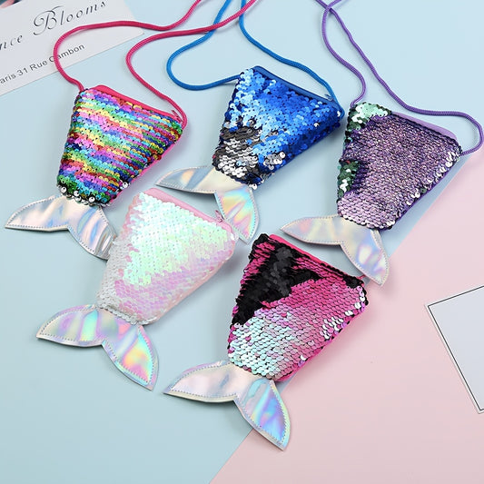 Sequin Mermaid Tail Shoulder Bag Messenger Coin Purse Wallet Crossbody