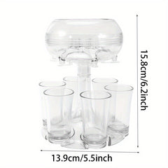 Shot Glass Dispenser And Glass Shot Cups Set for Home Bar Accessories