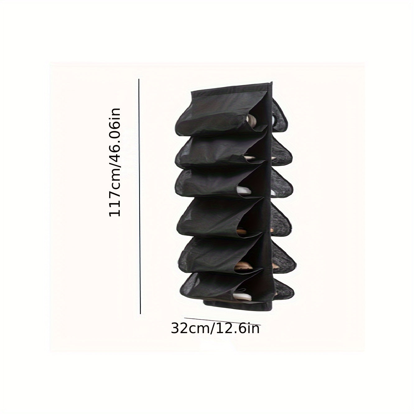 Double Side Hanging Shoe Storage Bag - 12 Grids Space Saving Organizer