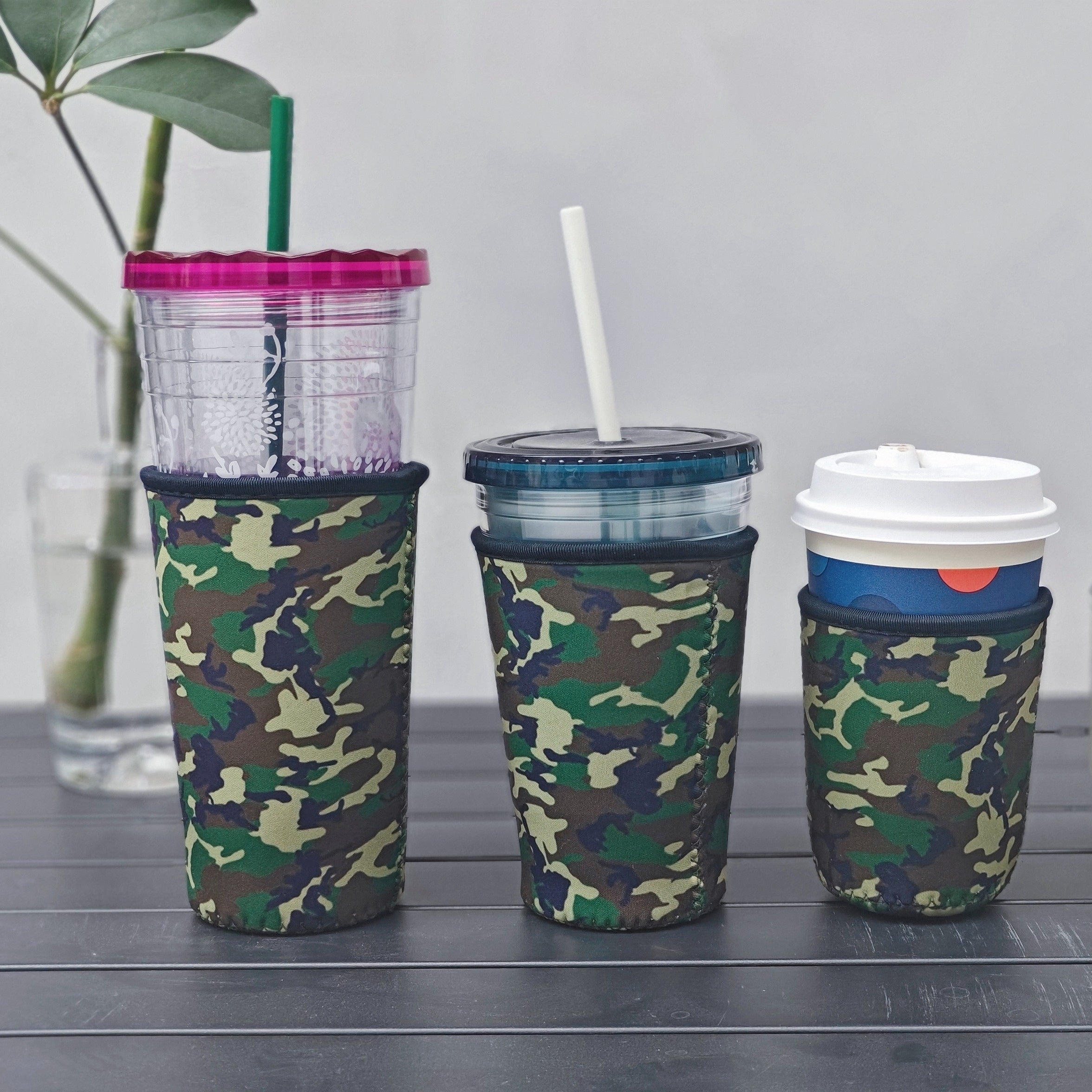 3pcs Colorful Non-slip Cup Sleeve, Green Insulated Cover for 16-32oz Bottle