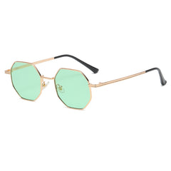 Gradient Lens Sunglasses Polygon Frame UV Protection