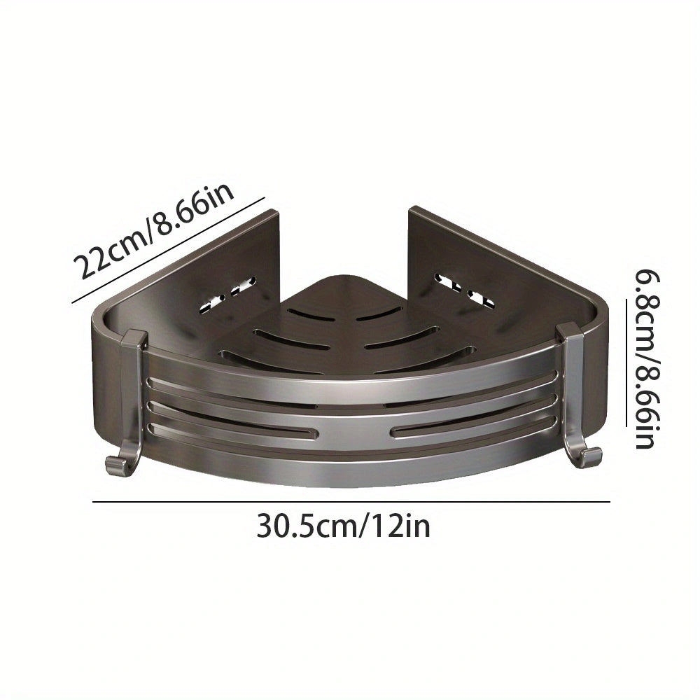Aluminum Corner Shower Caddy Wall Mounted Bathroom Storage Rack