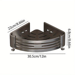 Aluminum Corner Shower Caddy Wall Mounted Bathroom Storage Rack