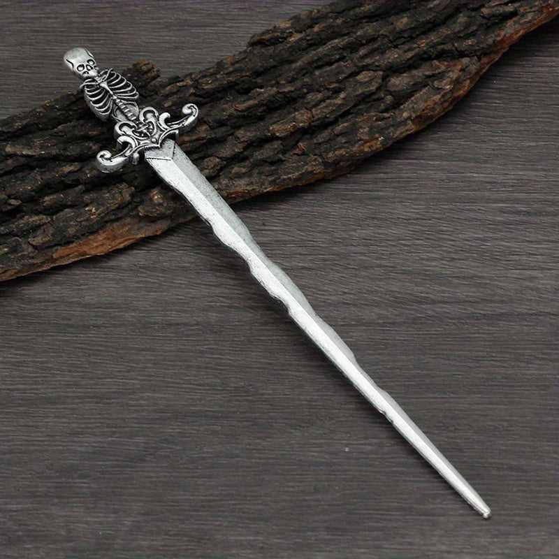 Viking Style Sword Hairpin Silvery Barrette Hair Stick