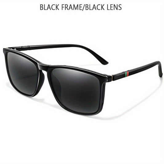 Men's Square Polarized Sunglasses Large Frame Retro Driving Fishing Sunglasses