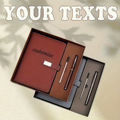 Customizable A5 Notebook Set Red Business Stationery Box