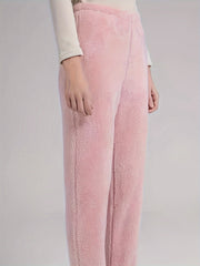 Cozy Fuzzy Sleep Bottoms Warm Home Pants Women's Loungewear
