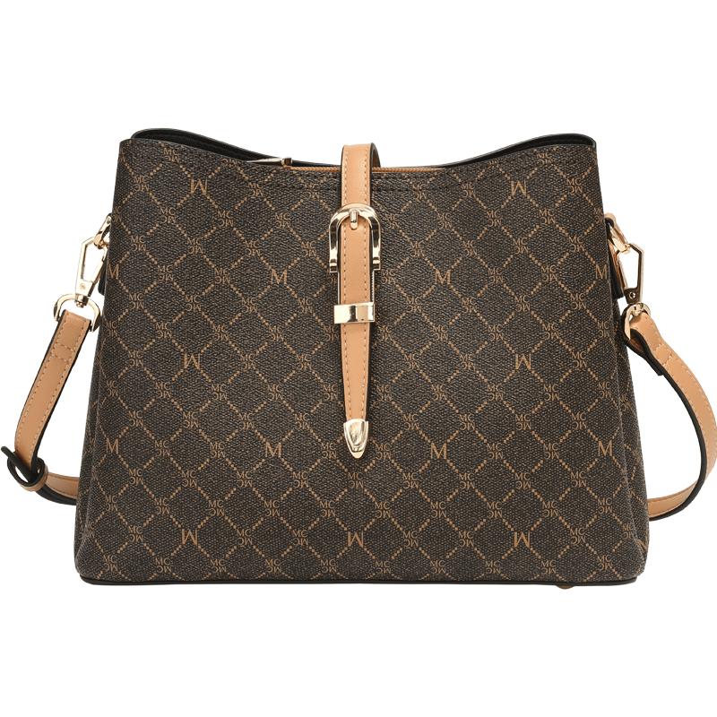 Vintage Argyle Crossbody Bag Adjustable Straps Zipper Square Shoulder Bag