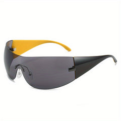 Ombre Lens Sunglasses Sports Hip Hop Style Rimless Eyewear UV Blocking