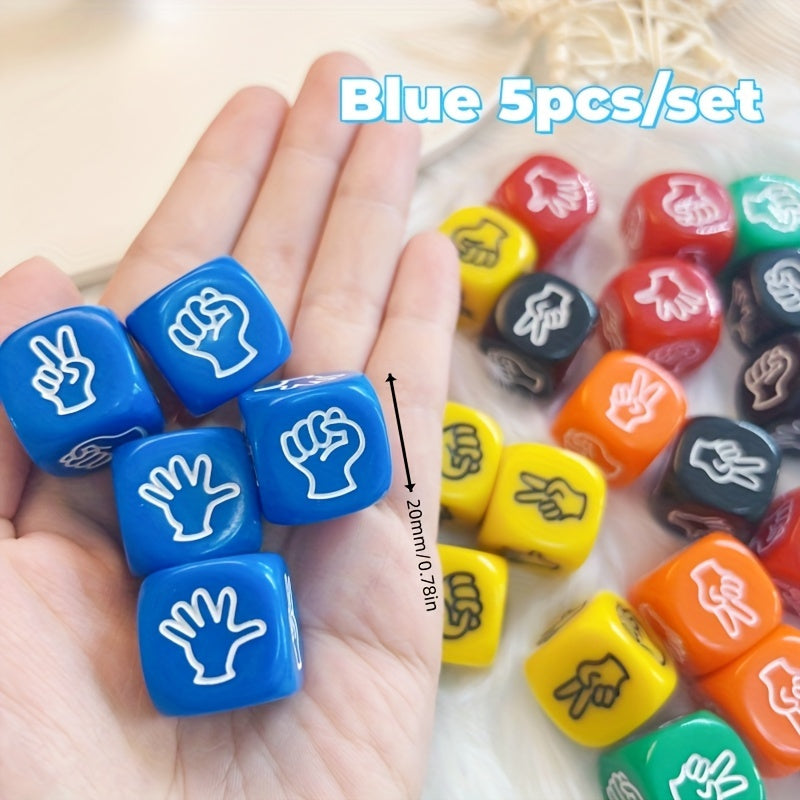 5pcs Acrylic Scissor Paper Rock Game Dice For Friends