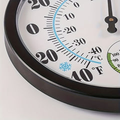 Wall Mounted Indoor Thermometer Hygrometer No Batteries