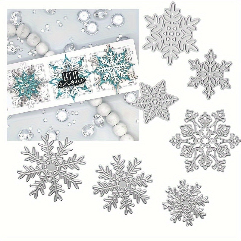 7pcs Snowflake Dies Christmas Die Cuts Winter Holiday Scrapbooking