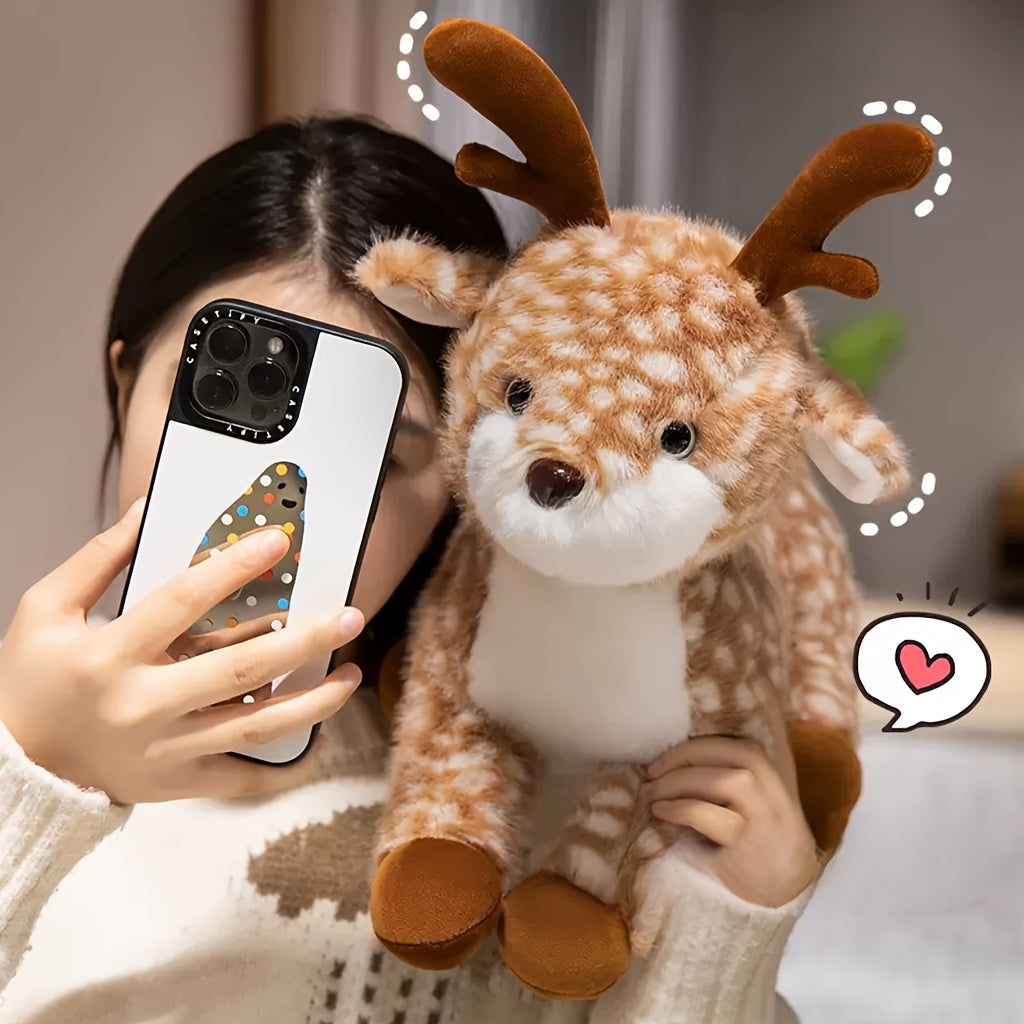 Realistic Deer Plush Toy with Antlers - Perfect Gift for Birthdays & Chris