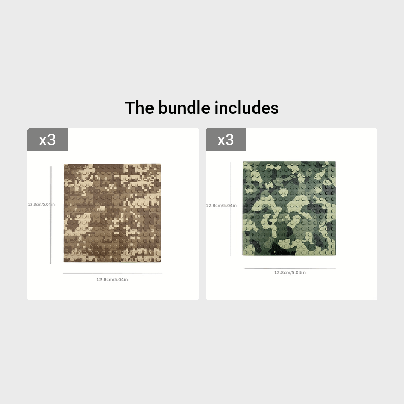 Military Camouflage Base Plate Building Block Toy for Kids