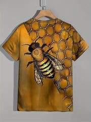 Bee 3D Graphic Print Men's T Shirt for Summer Outings