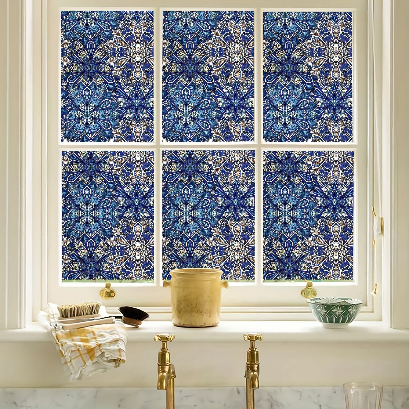 Purple Bohemian Patterned Privacy Glass Film