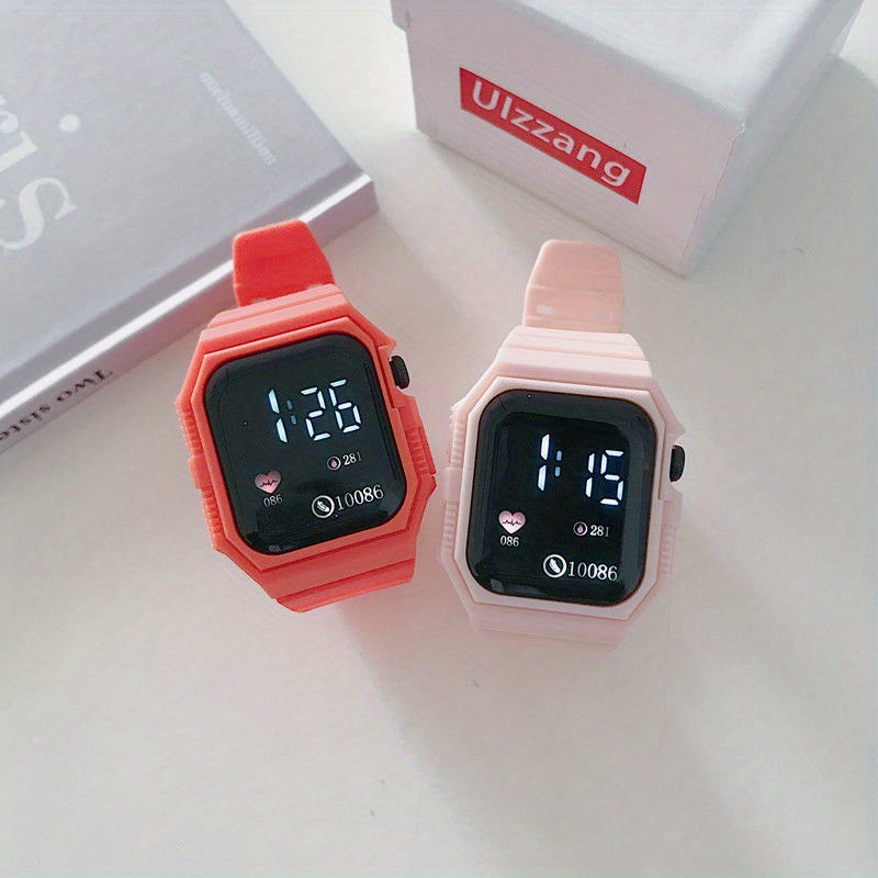 Square Sport Electronic Watch for Girls