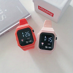 Square Sport Electronic Watch for Girls