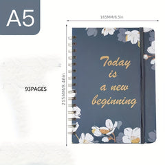 Flower Pattern Weekly Planner English Notepad Coil Schedule Book
