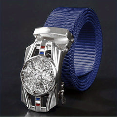 Automatic Buckle Slider Men's Casual Nylon Canvas Belt