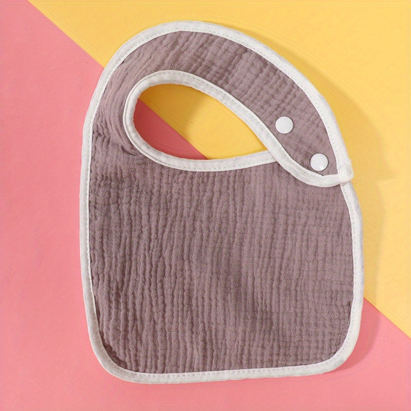 Comfy Baby Bib for 0-3 Year Olds, Stylish Plain with Button Fastening