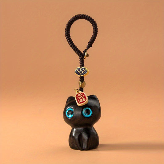 Sandalwood Cat Keychain for Men and Women