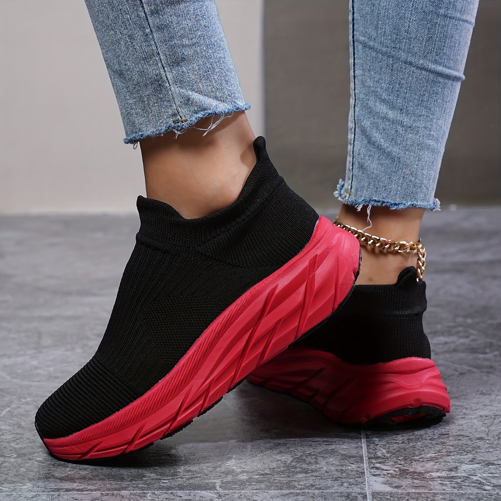 Stylish Chunky Sneakers for Women - Slip on Casual Walking Shoes