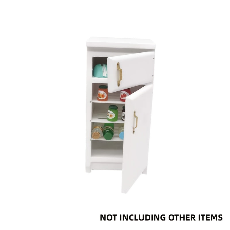 1:12 Scale Vintage Dollhouse Fridge Double Doors Wood Construction