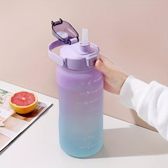 Gradient Straw Water Bottle 3 Pack Outdoor Fitness Cup School Travel