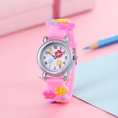 Kids Plastic Flower Pattern Watch